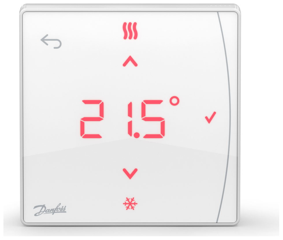 Danfoss Icon2 Zigbee Raumthermostat mit Display, Batteriebetrieb, 5-35°C, Frostschutzfunktion