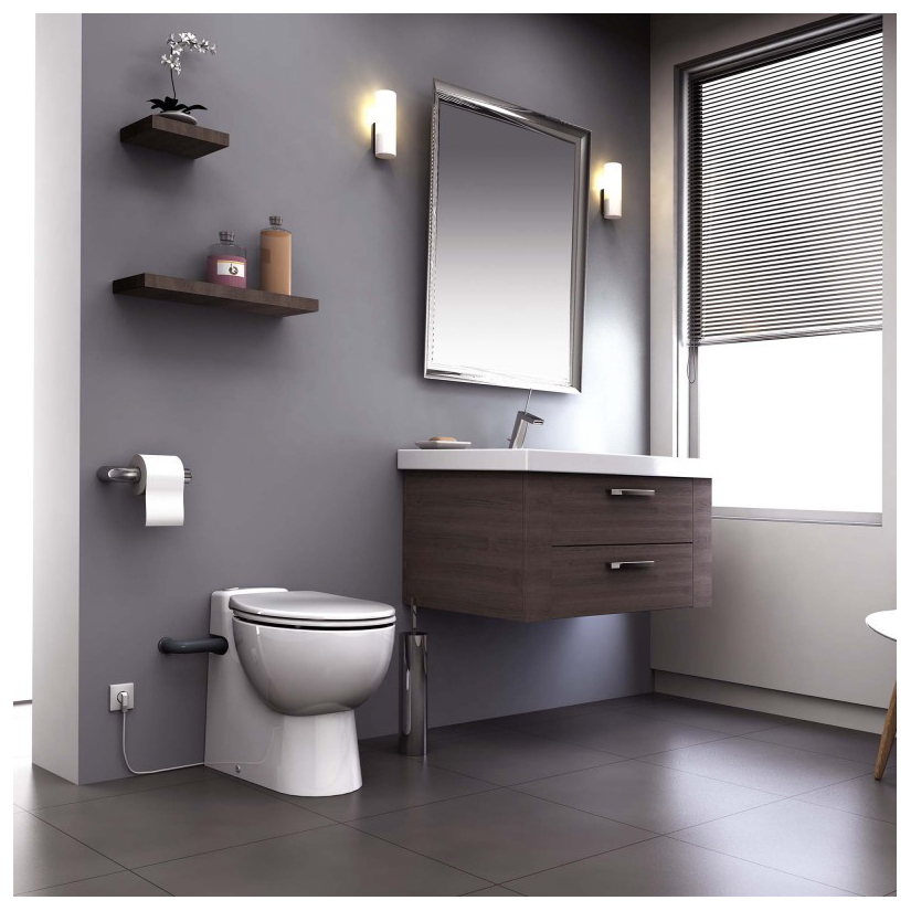 SFA Sanicompact Pro Stand-WC weiß mit integrierter Hebeanlage, WC-Sitz und WT-Anschluss 0011 - Bild 3