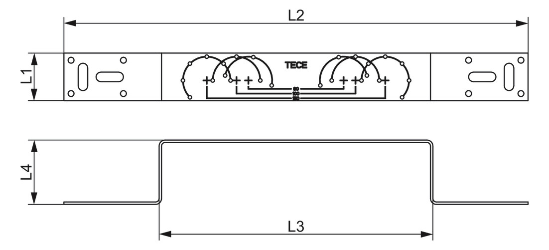 TECE Halter aus verzinktem Stahl, 2-fach gewinkelt, 720528 - Bild 2