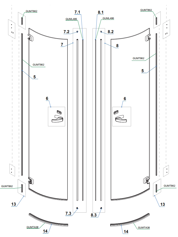 Duka Abtropfdichtung Systemabhängig mit Abrisslinie Komb.Alu-ESG 6mm Länge 1000mm - Bild 5