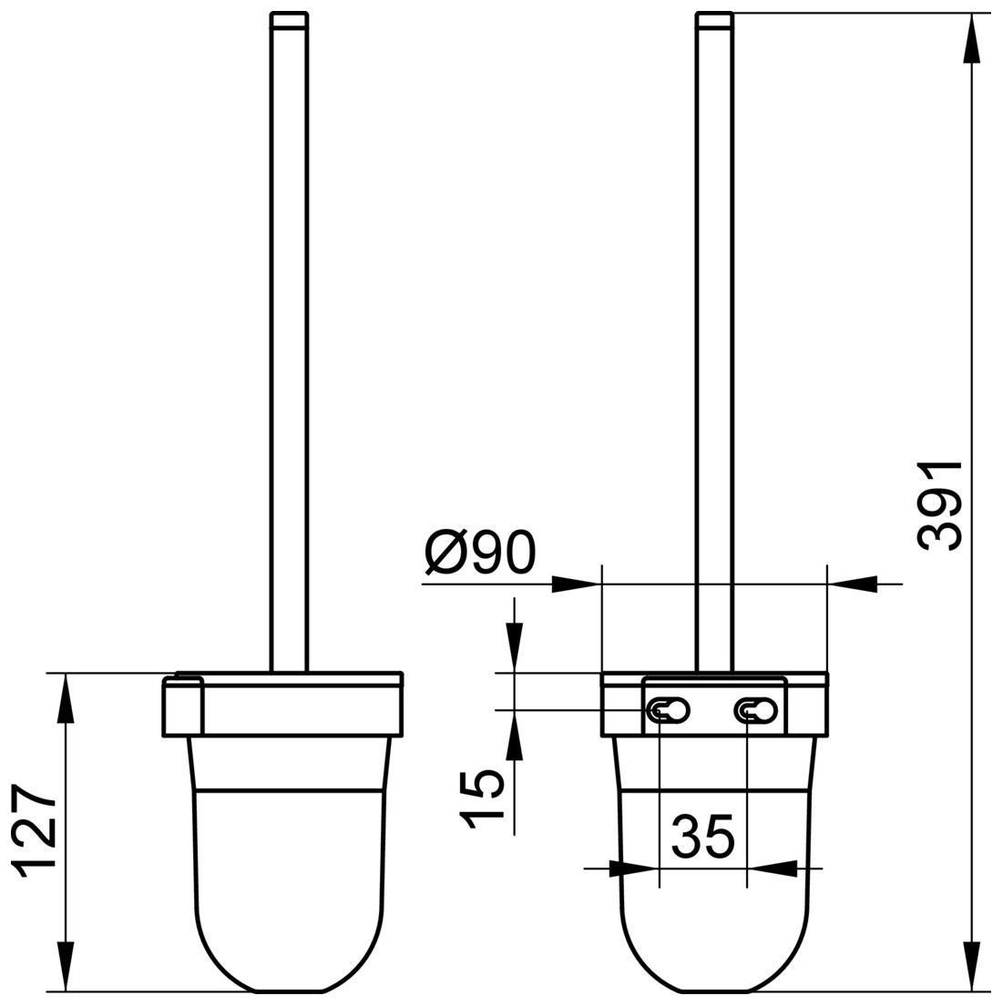 Keuco Toilettenbürstengarnitur City.2 02764 Opak-Kunststoff-Einsatz, verchromt 02764010100 - Bild 2