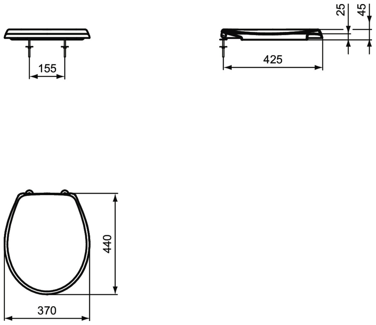 Ideal Standard WC-Sitz Eurovit rund weiß ohne Absenkautomatik W302601 - Bild 6