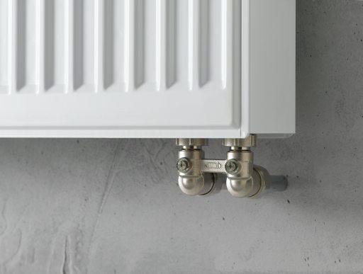 Kermi Flachheizkörper therm-x2 Profil-V Typ 33 600x1200mm Ventil rechts inkl. Bohrkonsolenset