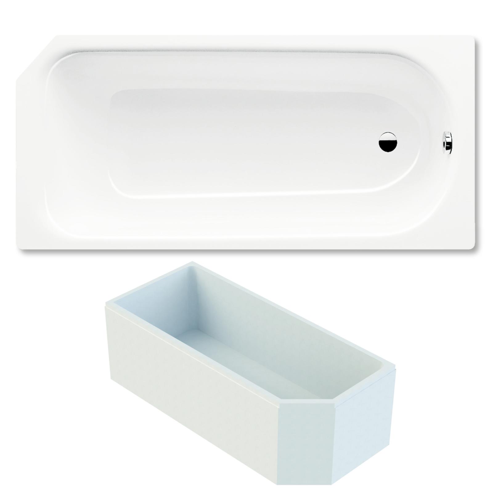 Kaldewei Saniform V2 Badewanne 160x70 cm Modell 362-1 Stahl-Email weiss inklusive Träger - Bild 1
