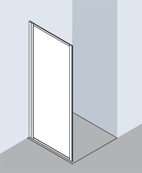 Kermi Nova 2000 Seitenwand TWD 800 x 1850 mm Kerolan Fontana silber mattglanz N2TWD0801811K - Bild 1