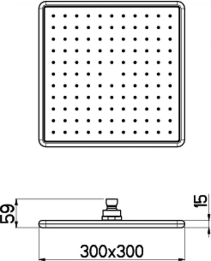 Nikles Kopfbrause Infinity 300 mm Quadro ABS verchromt / Carbon NIKINFKBQ30CB - Bild 3