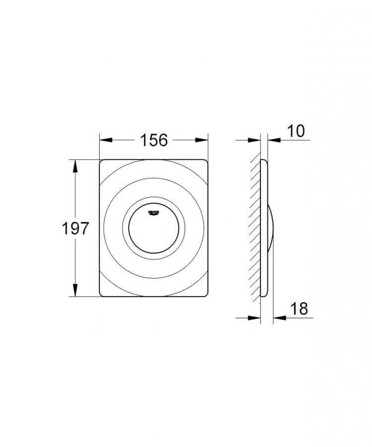 Grohe Surf Betätigungsplatte für UP-Druckspüler aus Kunststoff weiss 37063SH0 - Bild 2