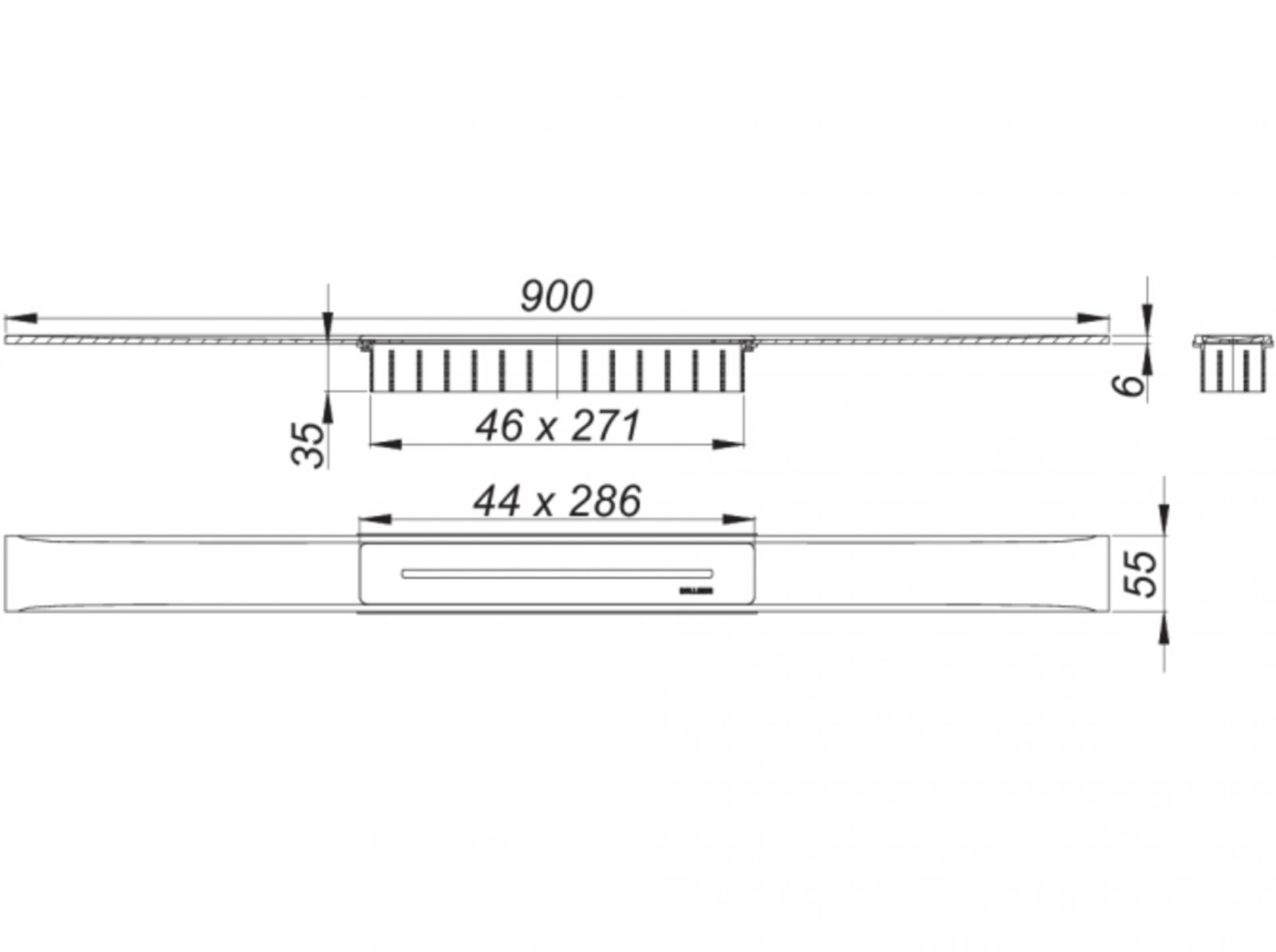 Dallmer Ablaufschiene CeraFloor Select 900 mm Edelstahl matt 538024 - Bild 2