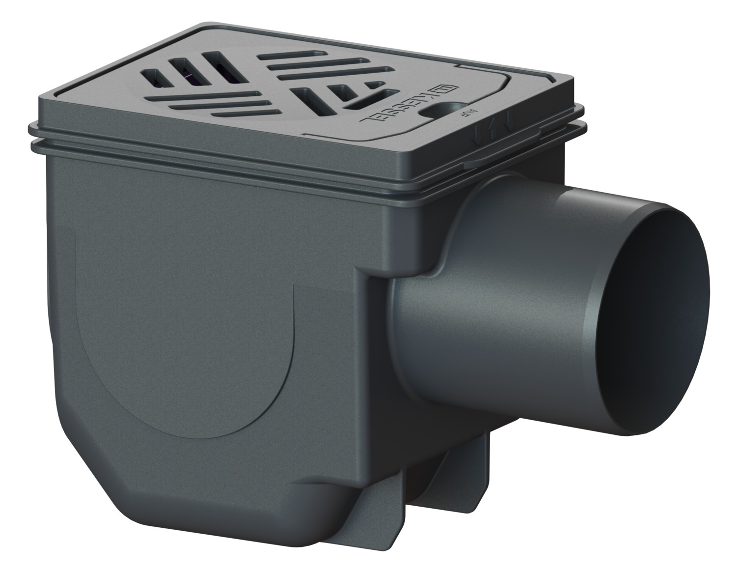 KESSEL Bodenablauf Drehfix DN 100, Rost schwarz, mit Rückstaudoppelverschluss 27301 - Bild 1