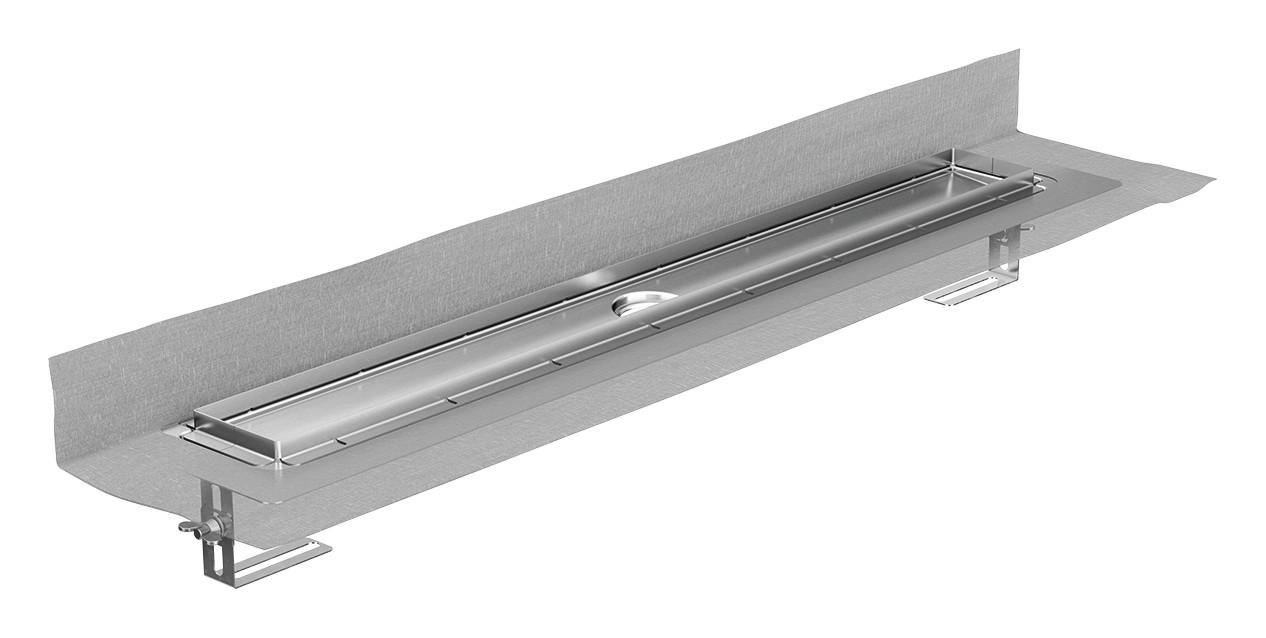 ACO ShowerDrain M+ Duschrinne 700 mm Edelstahl mit Wandaufkantung und Dichtmanschette 9010.87.10 - Bild 1