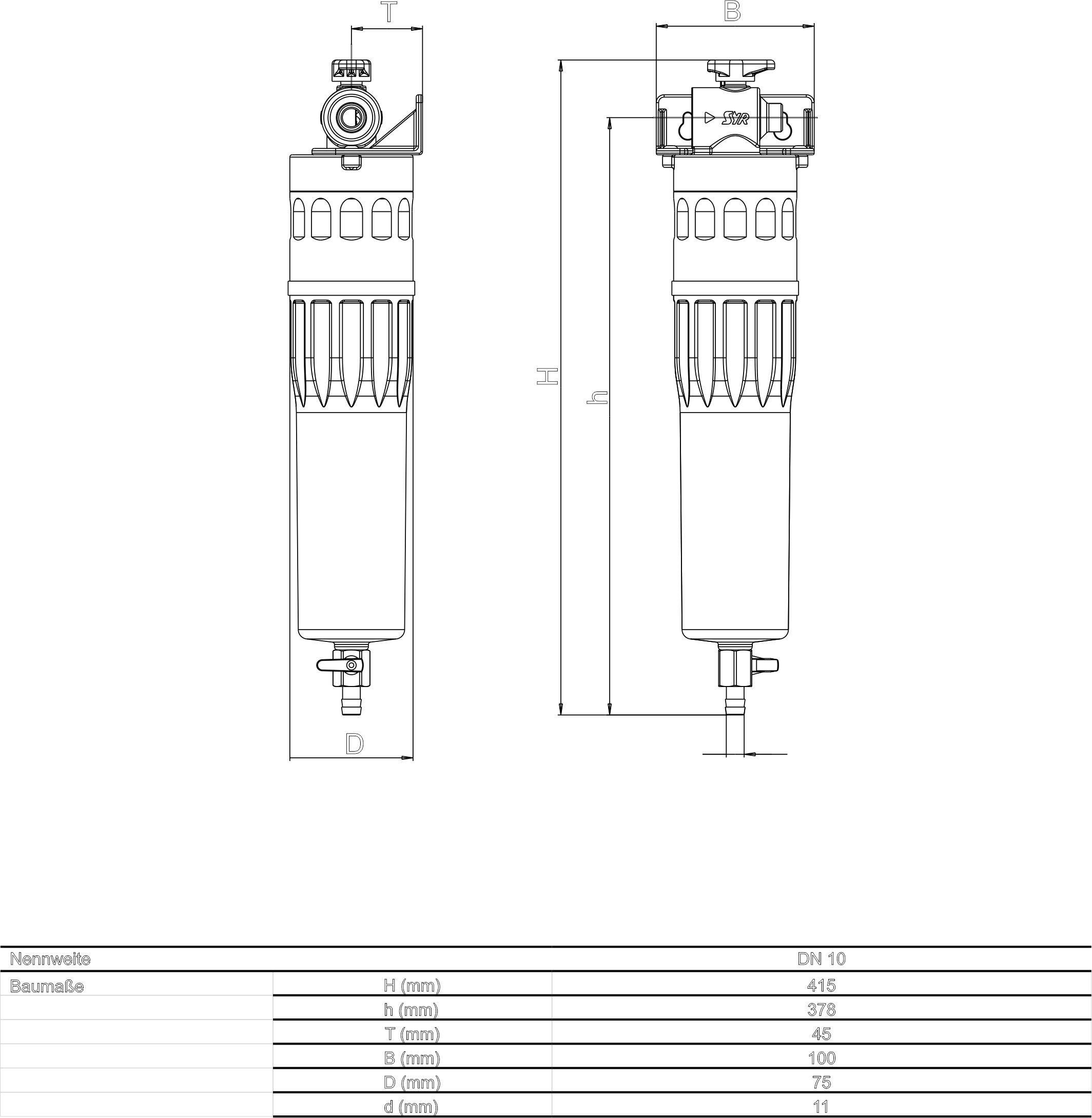 SYR POU Filter max 7315 Aktivkohlefilter mit Auslaufhahn und Anschluss-Set 7315.10.006 - Bild 2