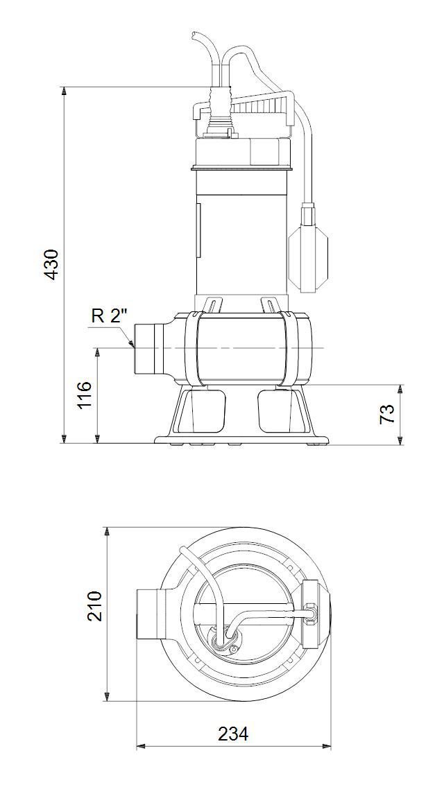 Grundfos Unilift Schmutzwasserpumpe AP35B.50.06.A1V, FH 11m, mit Schwimmerschalter 96468356 - Bild 2