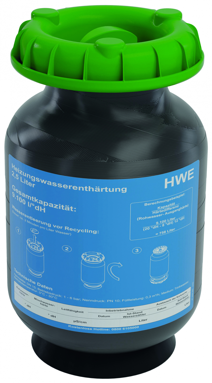 SYR Kartusche HWE 2,5 Liter befüllt Enthärtung, für AnschlussCenter 3200 und 3228 - Bild 1