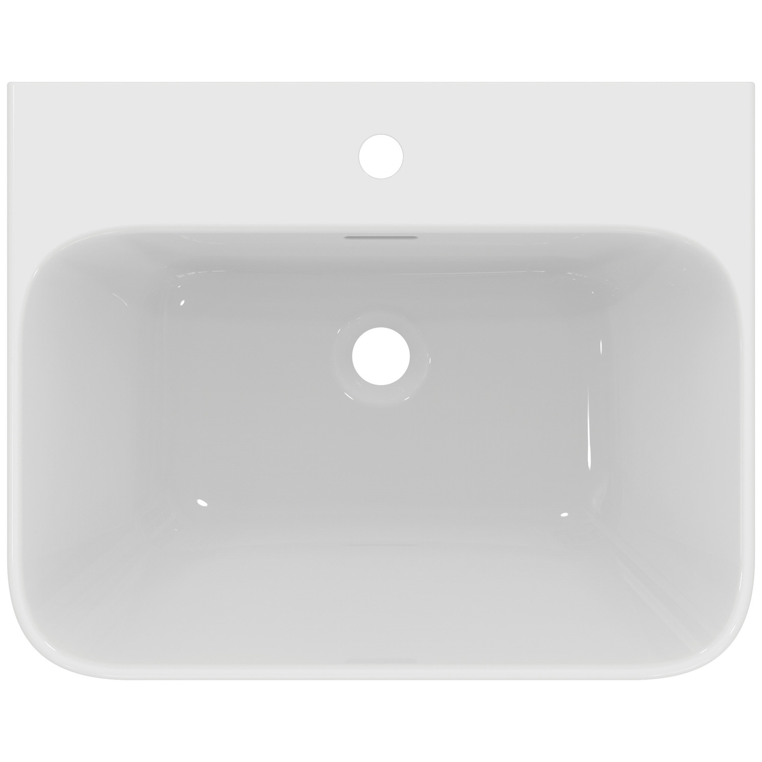 VIGOUR Waschtisch derby V3 60x48cm PflegetectPlus weiss mit Hahnloch und Überlauf