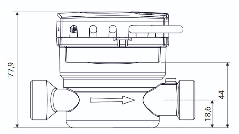 Sensus Wärmezähler PolluCom F Qp 0,6 m3/h M-Bus AG 3/4'' BL=110mm 45/5,2 (Eichjahr 2026)