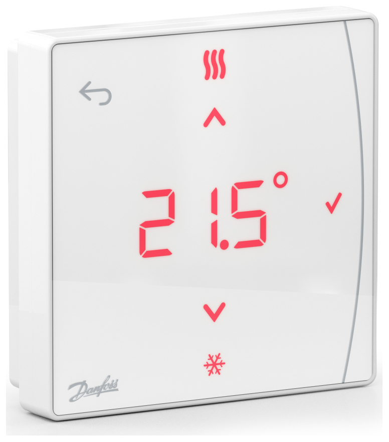Danfoss Icon2 Zigbee Raumthermostat mit Display, Batteriebetrieb, 5-35°C, Frostschutzfunktion
