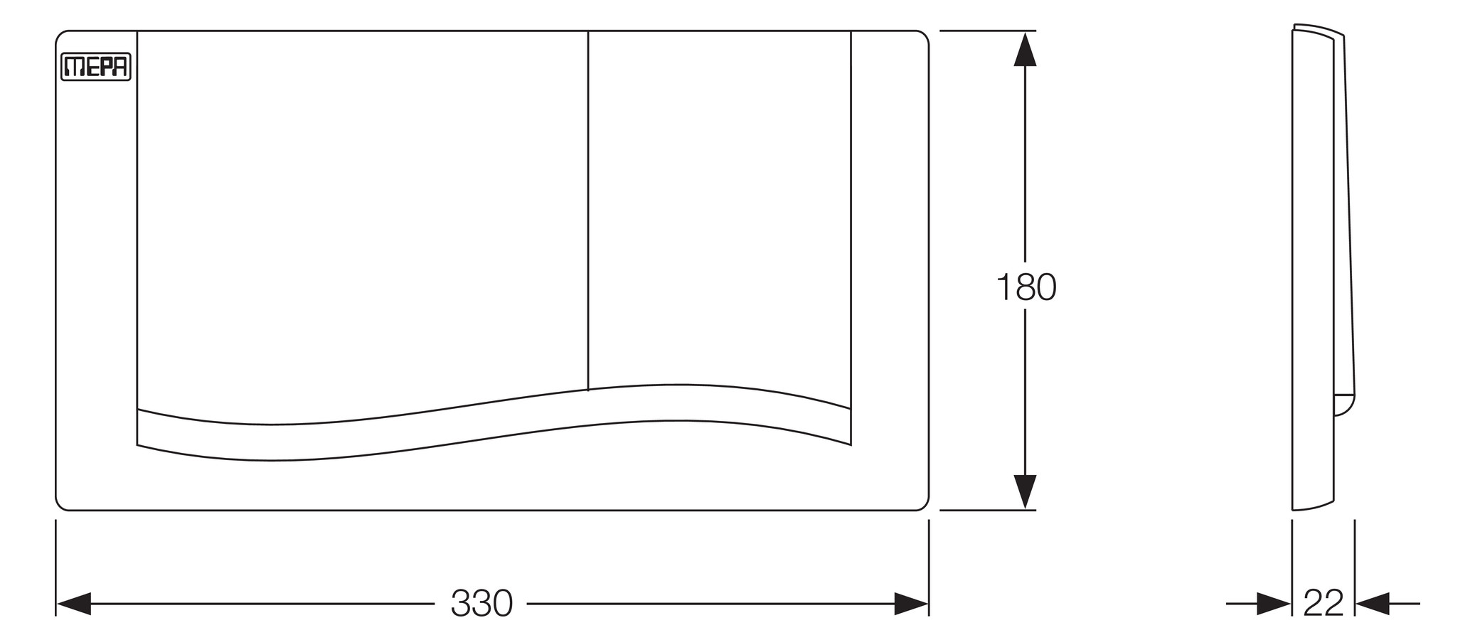 MEPAwave Betätigungsplatte 2-Mengen für UP-Spülkasten A21/E21, aus Kunststoff weiß 420501 - Bild 2