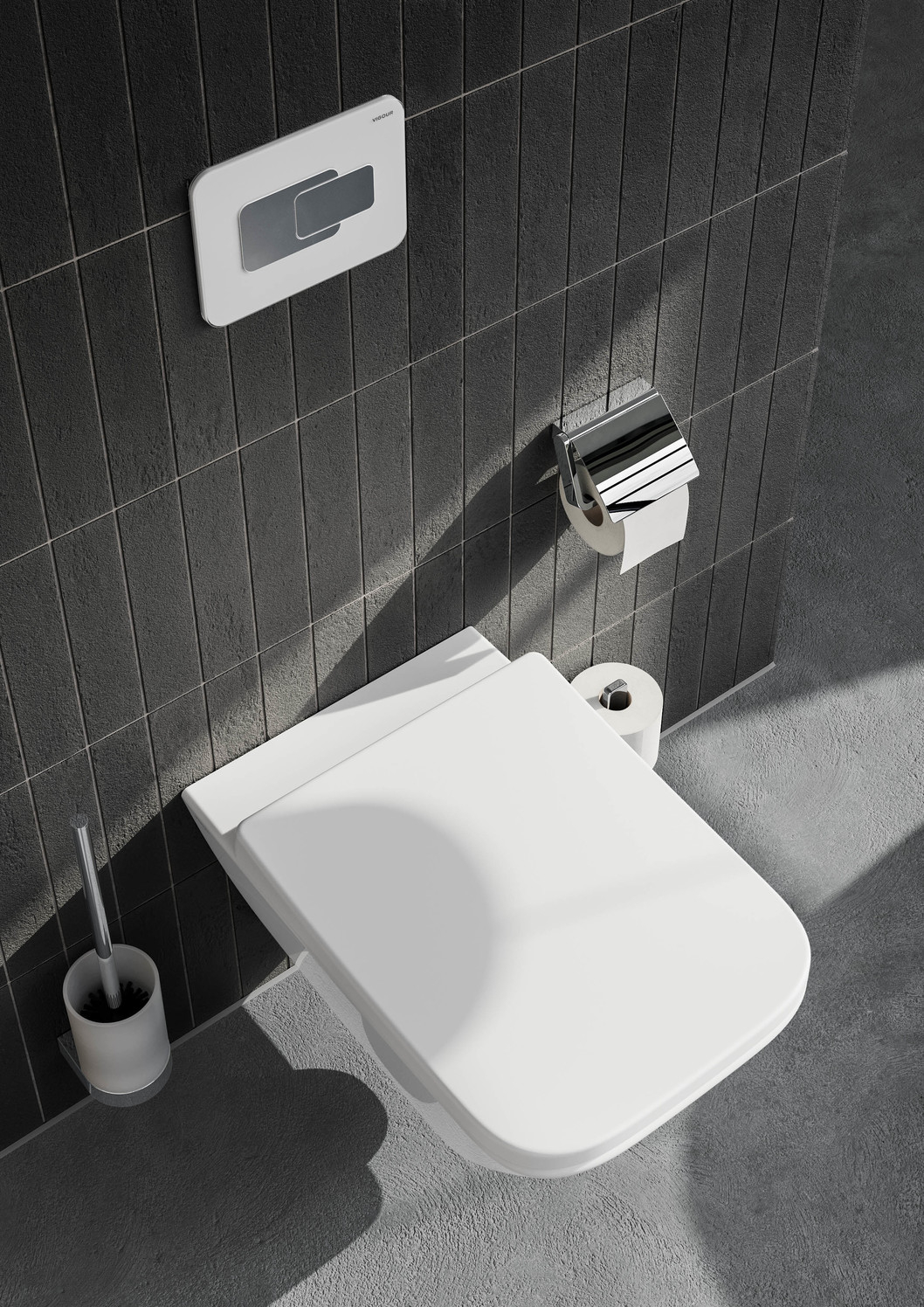 VIGOUR Wand-Tiefspül-WC derby V3 edge PflegetectPlus weiss, spülrandlos, verdeckte Befestigung