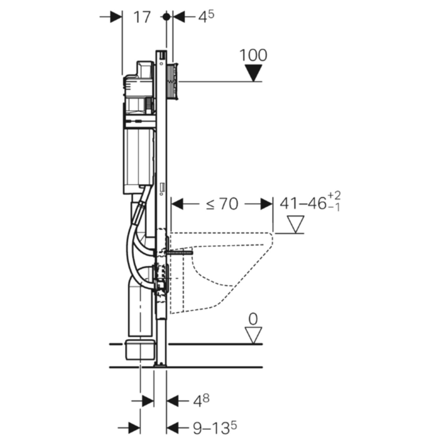 Geberit Duofix Spülkasten Sigma BH 1120mm für Stütz- und Haltegriffe 111.375.00.5 - Bild 3