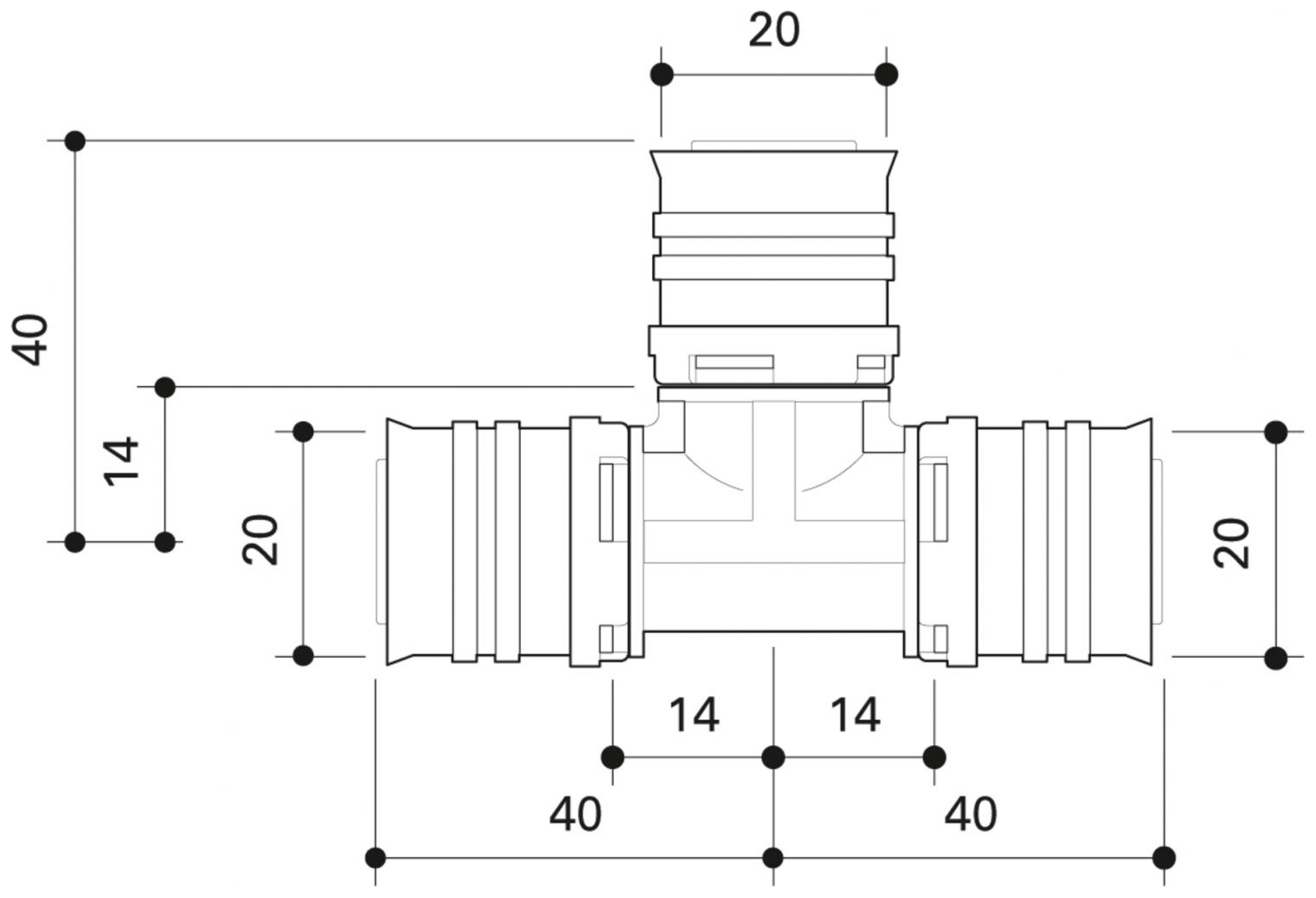 CONEL Connect MV2 T-Stück 20 mm CCMVT20N - Bild 2