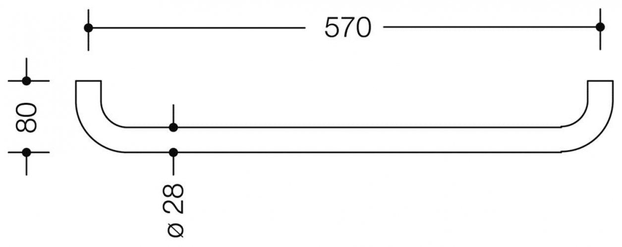 HEWI Serie 477 Badetuchhalter Achsmass 570 mm ohne Rosetten reinweiß 477.30.110.99 - Bild 2