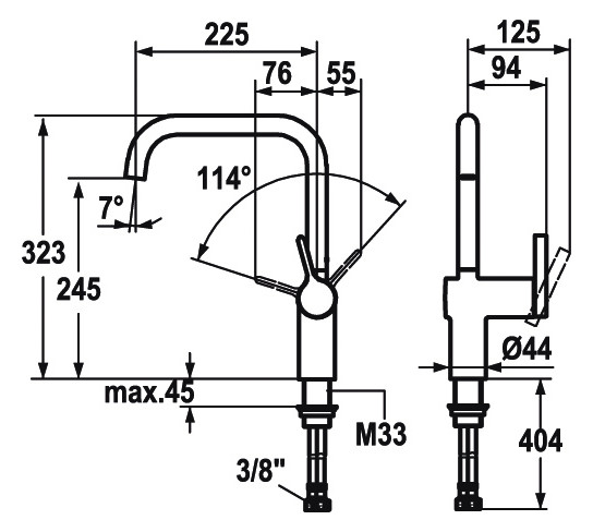 KWC LIVELLO Spültischbatterie Ganzchrom mit Schwenkauslauf A225mm 10.231.013.000FL - Bild 3