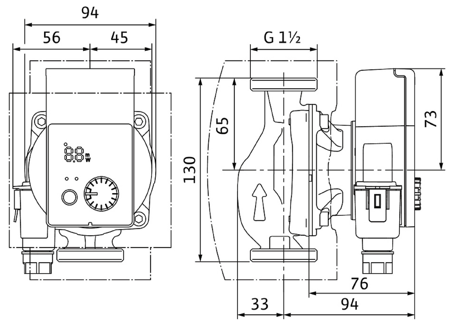 Wilo Nassläufer-Hocheffizienzpumpe Yonos PICO plus 25/1-4-130, Rp1, G11/2, 1x230V, 4215503 - Bild 2