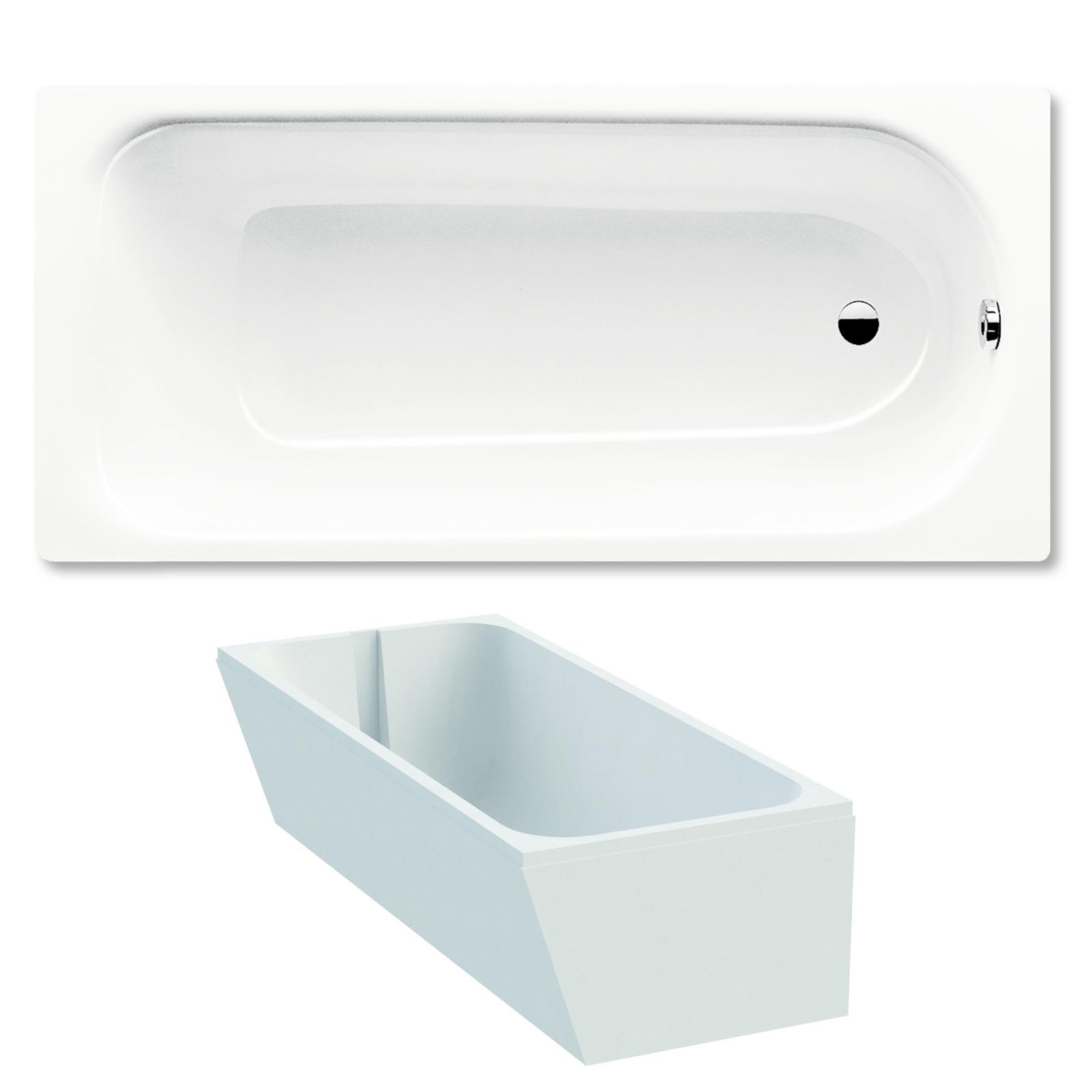 Kaldewei Saniform Plus Badewanne 160x75 cm Modell 372-1 Stahl-Email weiss inklusive Träger - Bild 1