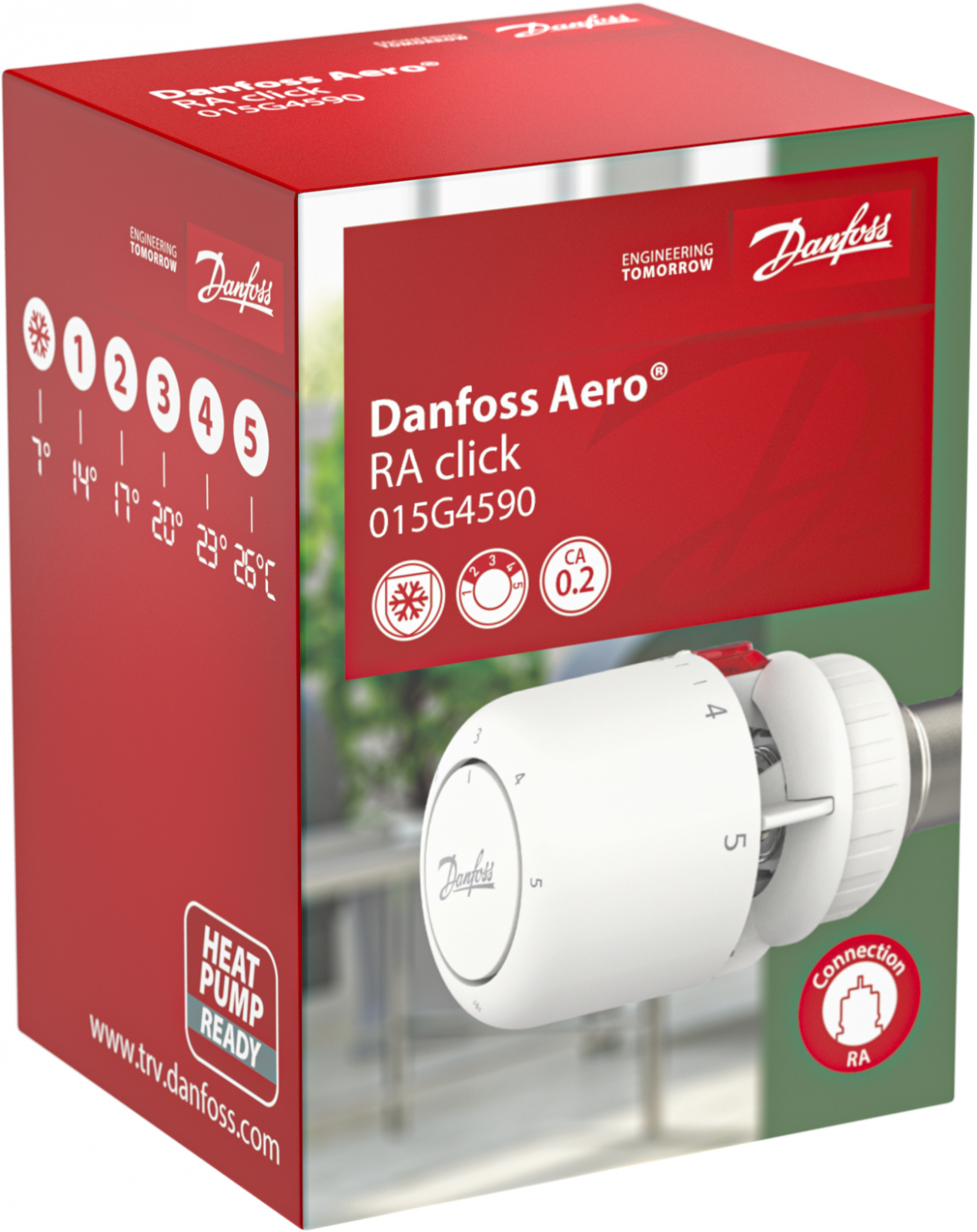Danfoss Thermostatkopf Aero RA Click gasgefüllt 7-28°C mit Fühler und Frostschutz 015G4590 - Bild 4