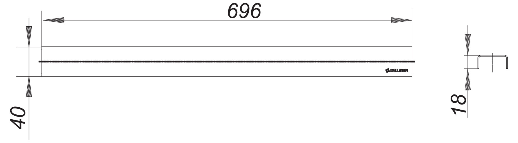 Dallmer Abdeckung CeraLine Standard 700 mm aus Edelstahl 520531 - Bild 2