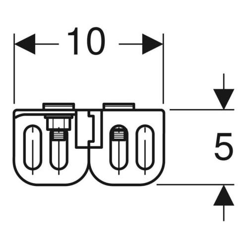 Geberit GIS Wandanbindung zum Aussteifen und Befestigen 461.015.00.1 mit zwei Drehrastbolzen  - Bild 2