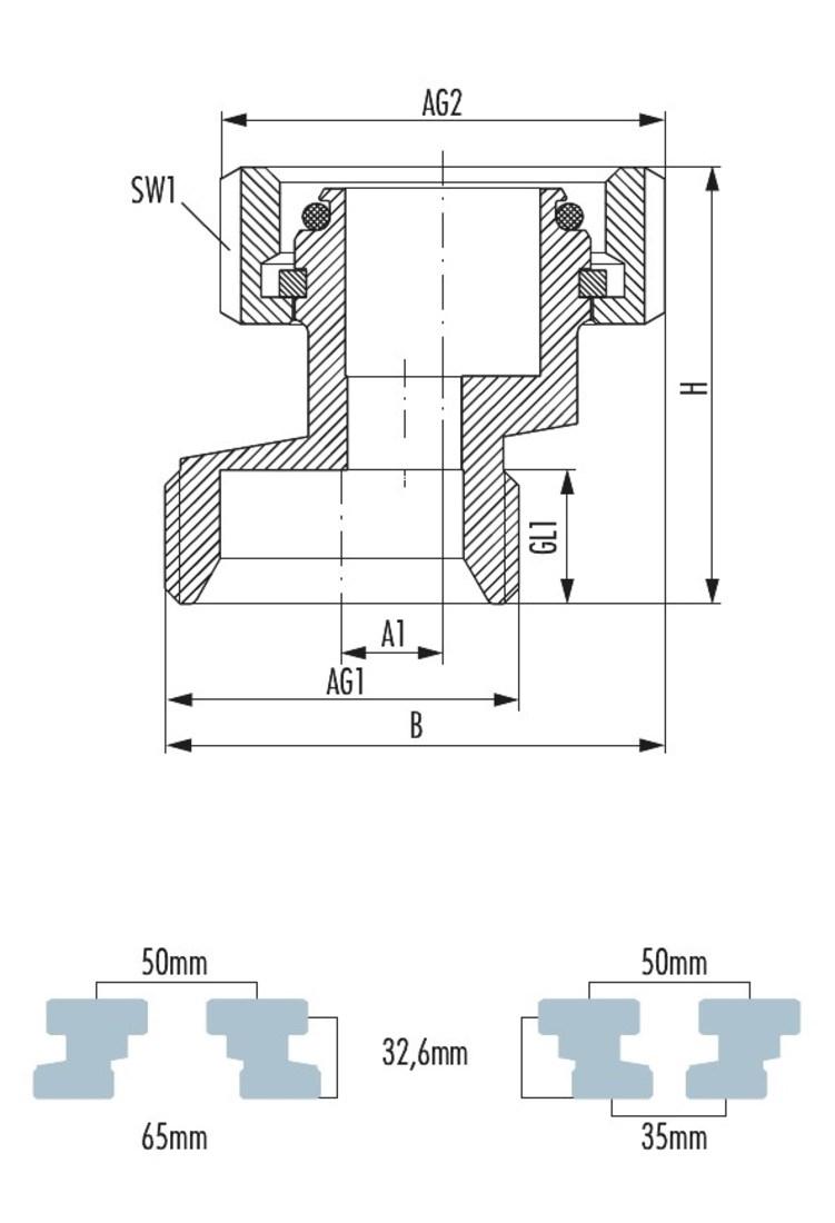 Hummel Exzenter für Anschlussarmaturen G 3/4 x G 3/4 Eurokonus 2556343401 - Bild 2