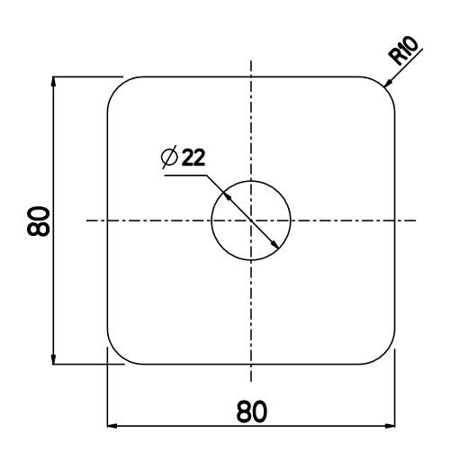 Nikles Rosette Quadratisch 80x80 mm für Wandanschlussbogen - Bild 2