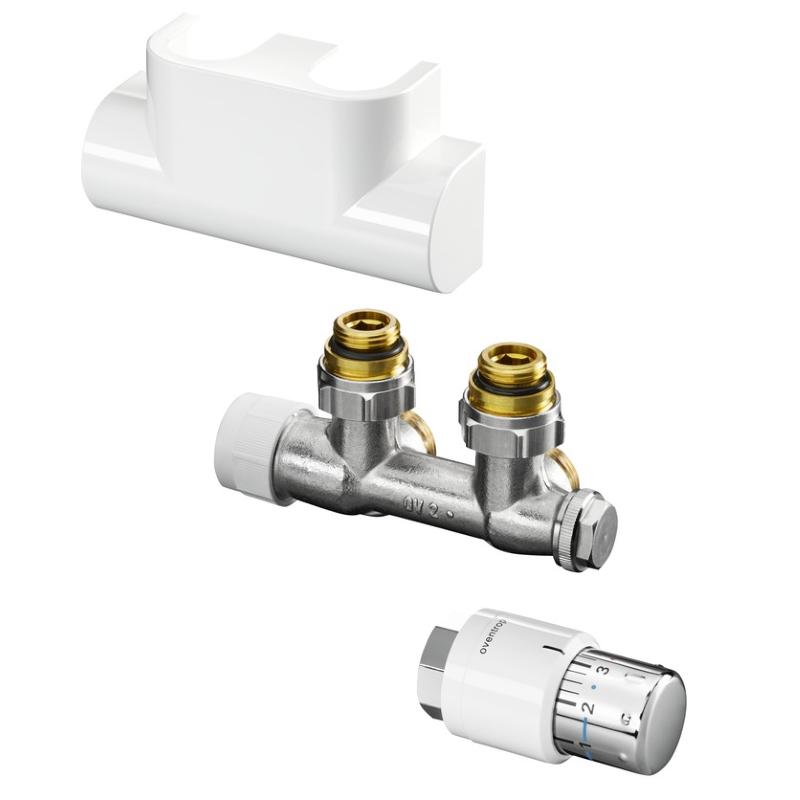Oventrop Anschluss-Set für Badheizkörper Multiblock T/Uni SH 1/2'' Eckform weiß 1184184 - Bild 1