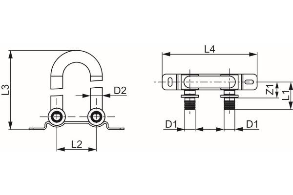 TECEflex HK-Montagegarnitur 16x15 mm CU-Rohr für Ventilkompakt-HK, Bodenmontage 714901 - Bild 2