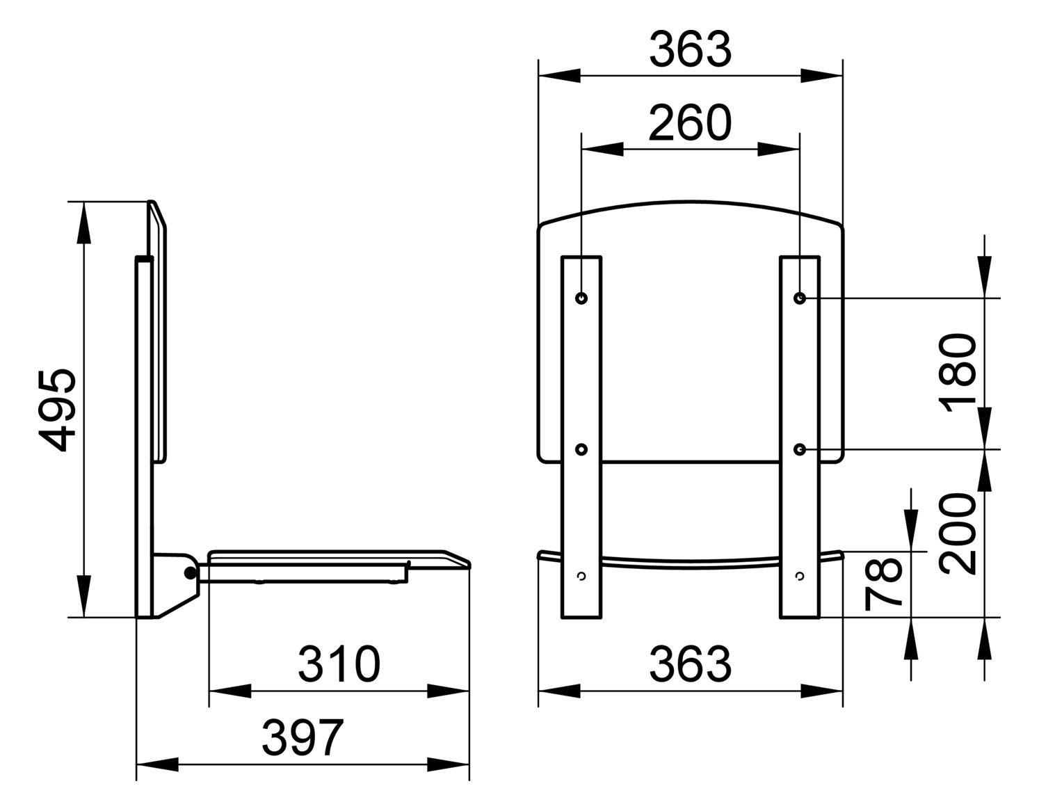 Keuco Klappsitz Plan Care lichtgrau Wandmontage 34982010037 - Bild 2