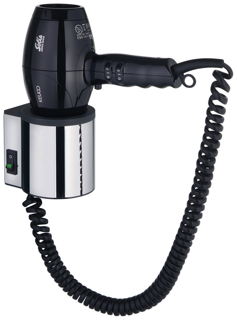 Keuco Haartrockner Plan 14995, silber-eloxiert/schwarzgrau, mit Halter 14995170037 - Bild 1