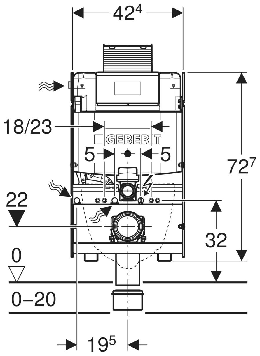 Geberit GIS Element für Wand-WC Bauhöhe 870mm mit Omega UP-Spülkasten 461.141.00.2