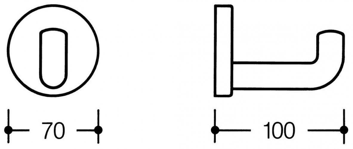 HEWI Serie 477 Einzelhaken d 70 mm reinweiß 477.900.30.99 - Bild 2