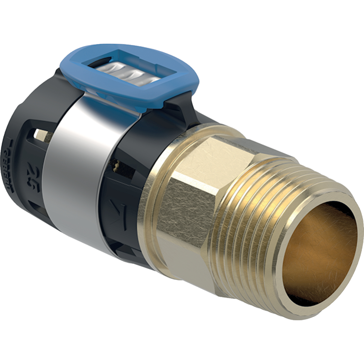 Geberit FlowFit Übergang mit Aussengewinde d=16mm (R 3/4) Siliziumbronze 620.320.00.1 - Bild 1