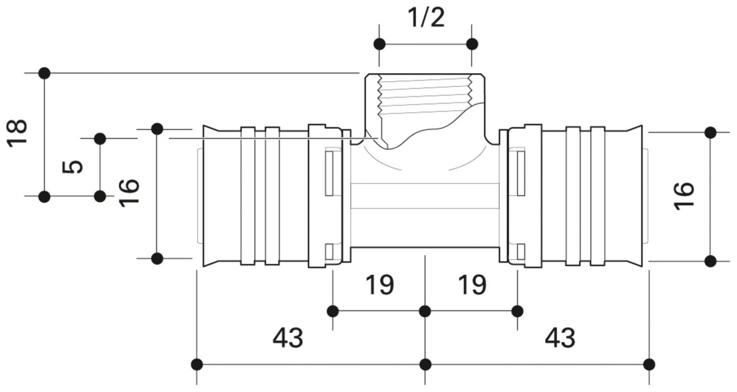 CONEL Connect MV2 Übergangs-T-Stück 16 mm x 1/2'' IG CCMVUT1615IN - Bild 2