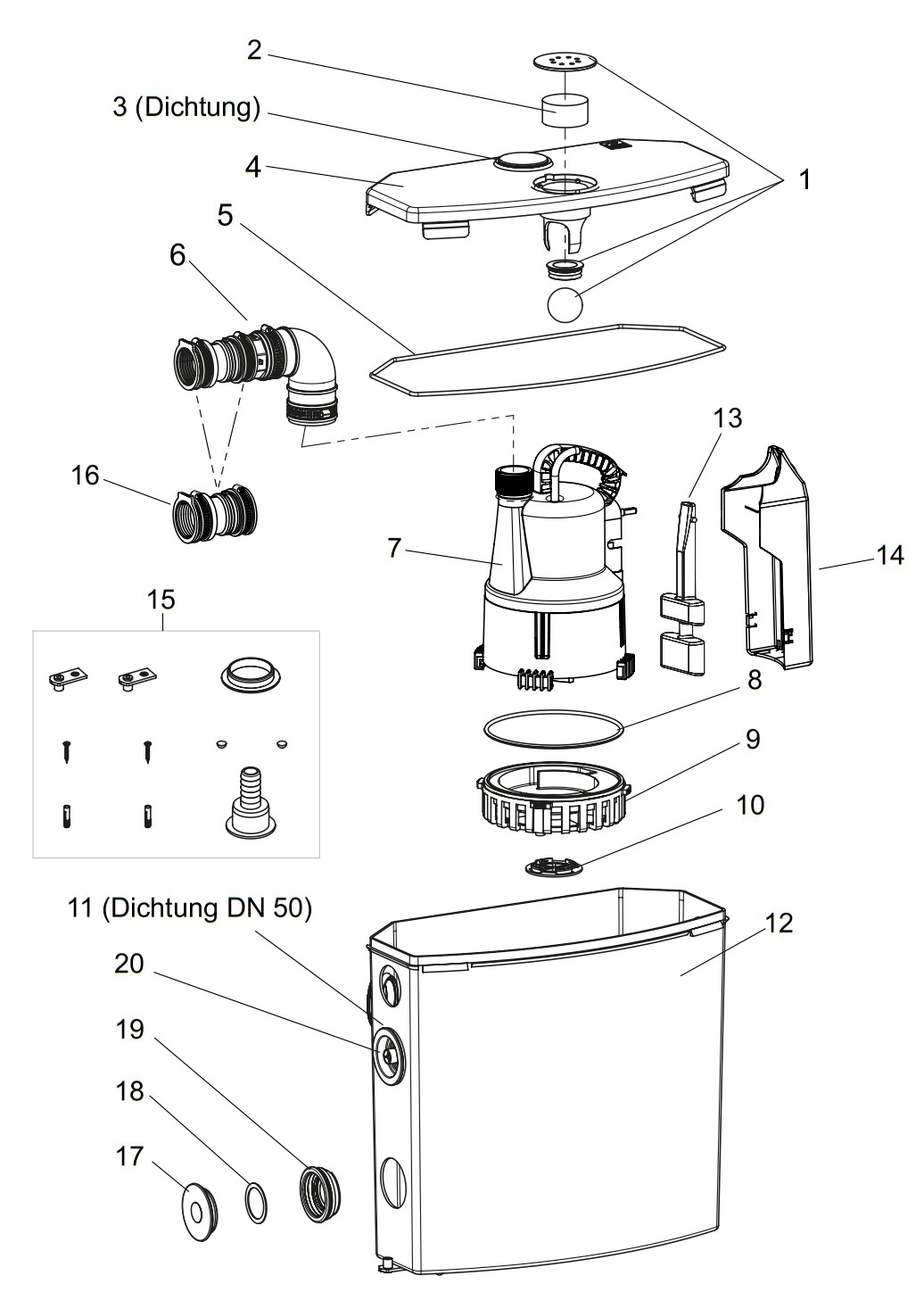 FLOW Dichtung für seitlichen Zulauf DN 50, für CONEL FLOWBOX - Bild 2