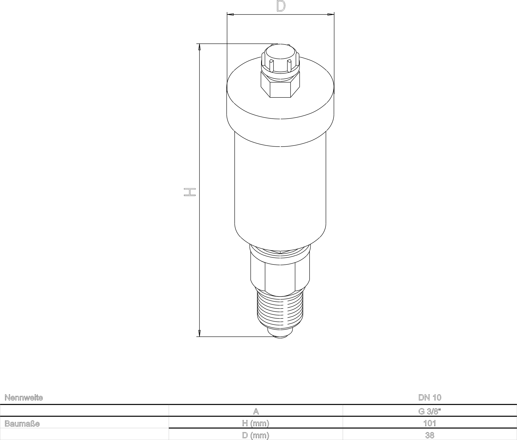 SYR Schnellentlüfter G3/8 mit Absperrung 0062.10.001