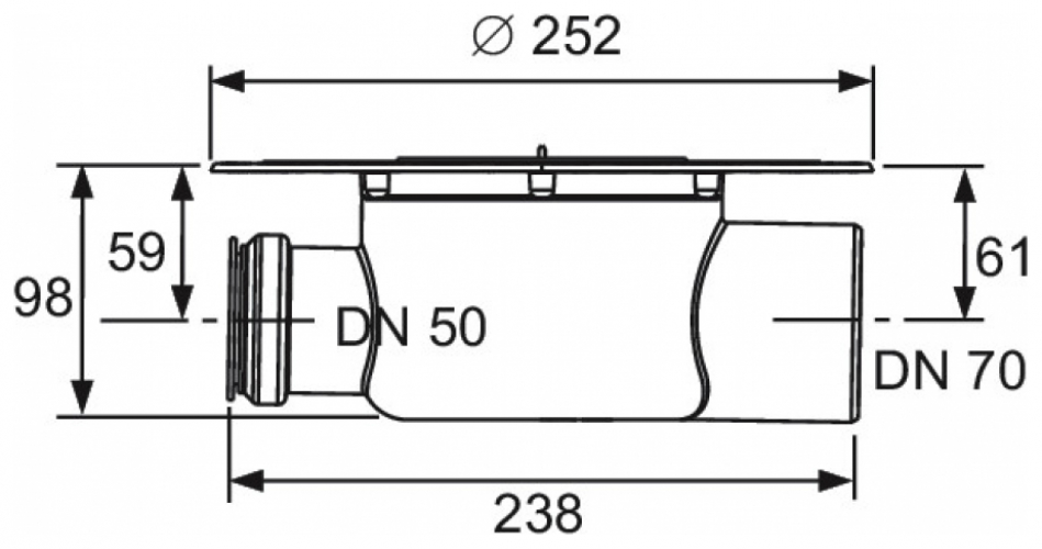 TECEdrainpoint S Ablauf DN 70 waagerecht mit Seal System Universalflansch 3603500 - Bild 2