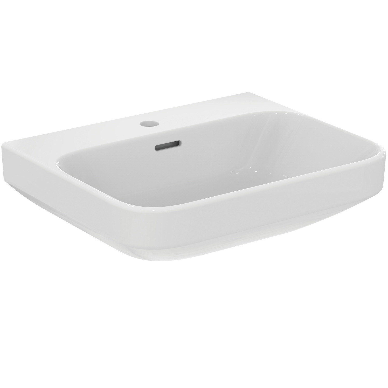 VIGOUR Waschtisch derby V3 55x45cm PflegetectPlus weiss mit Hahnloch und Überlauf