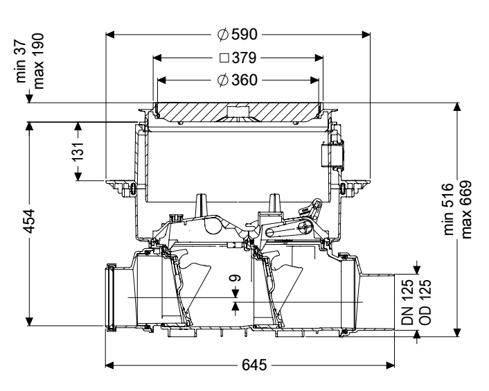 KESSEL Rückstauverschluss Staufix SWA DN125, Einbau Bodenplatte, schwarz 73125.10S - Bild 2