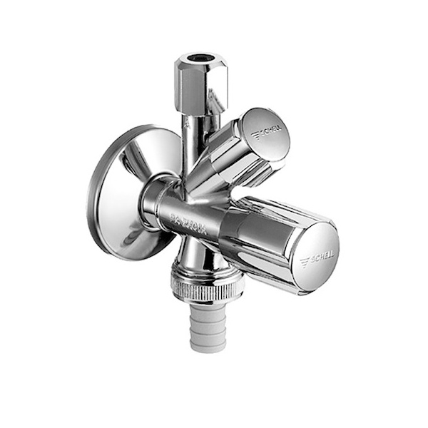 SCHELL Kombi-Eckventil COMFORT, RFV im Abgang Geräteanschluss, DN 15 G 1/2 AG mit ASAG easy