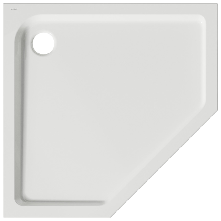 VIGOUR Fünfeckduschwanne Acryl one 90x90x2.5cm Diagonalmaß 63.6cm weiss - Bild 1