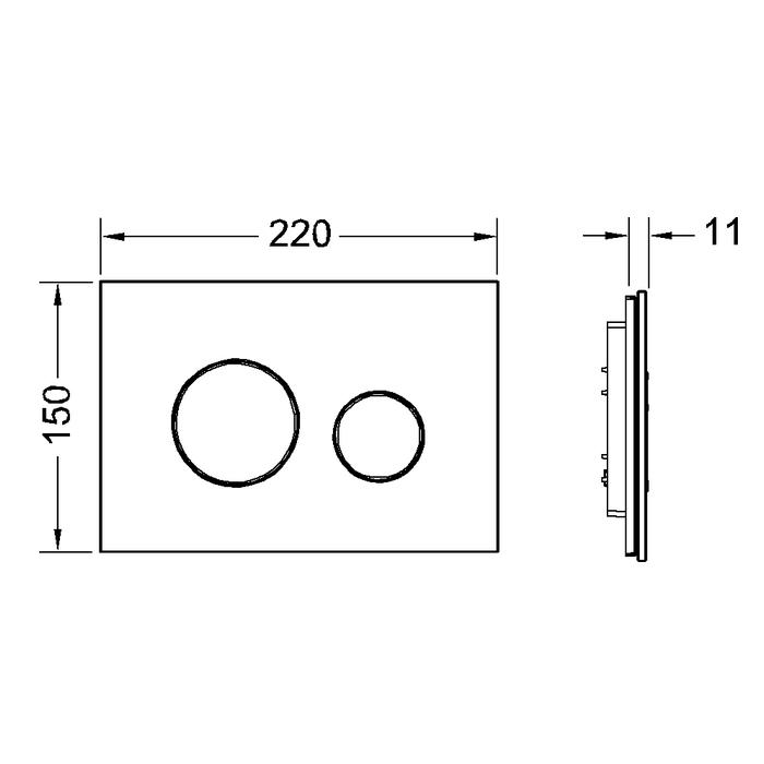 TECEloop WC-Betätigungsplatte 2-Mengen Glas weiß, Tasten weiß 9240650 - Bild 2