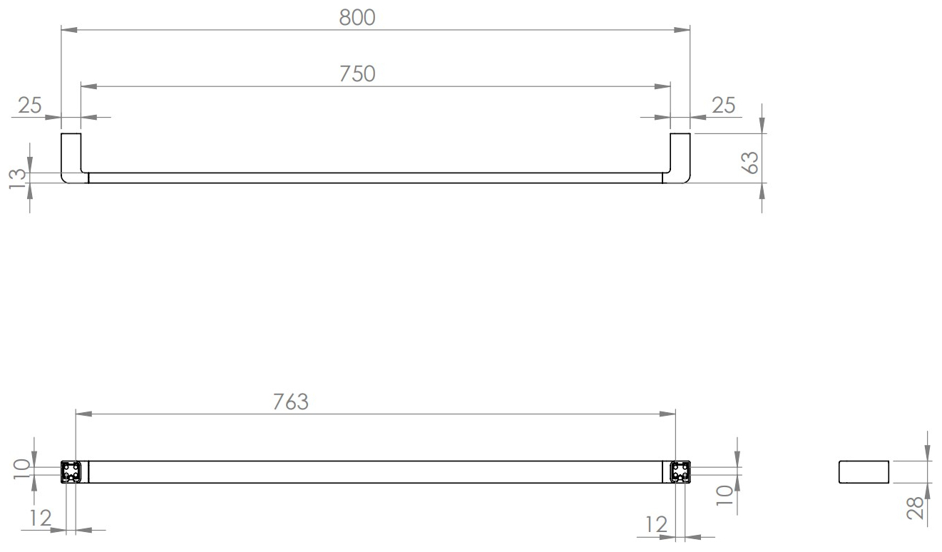 VIGOUR Badetuchhalter derby V3 800 mm verchromt